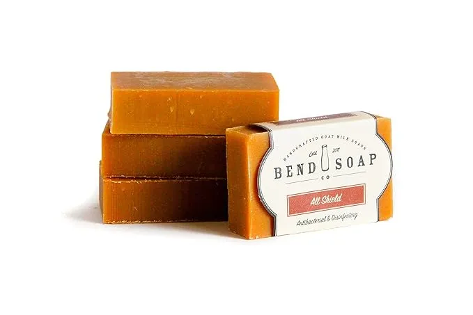 Goat Milk Soap – Natural Skin Care with Coconut & Olive Oil – Body & Hand Soap for Sensitive Skin & Eczema by Bend Soap Co., 4.5 oz, All Shield