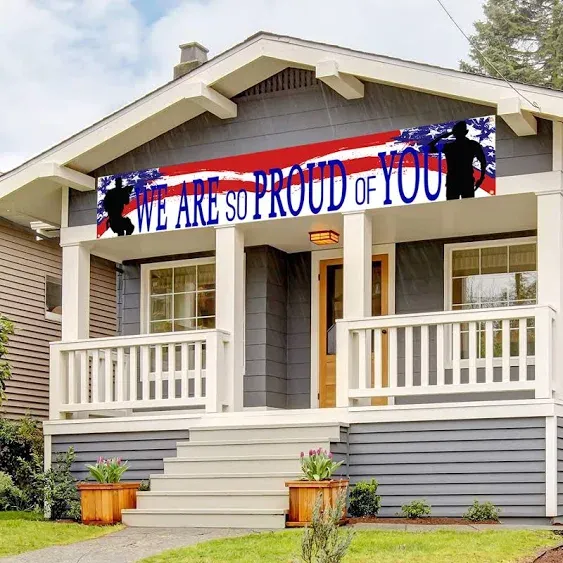 DodelyGz American Flag Patriotic Soldier Banner