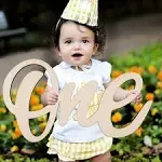 One Wooden Sign One Cutout Letter for 1st Birthday PartyOne Sign One Photo Pr...