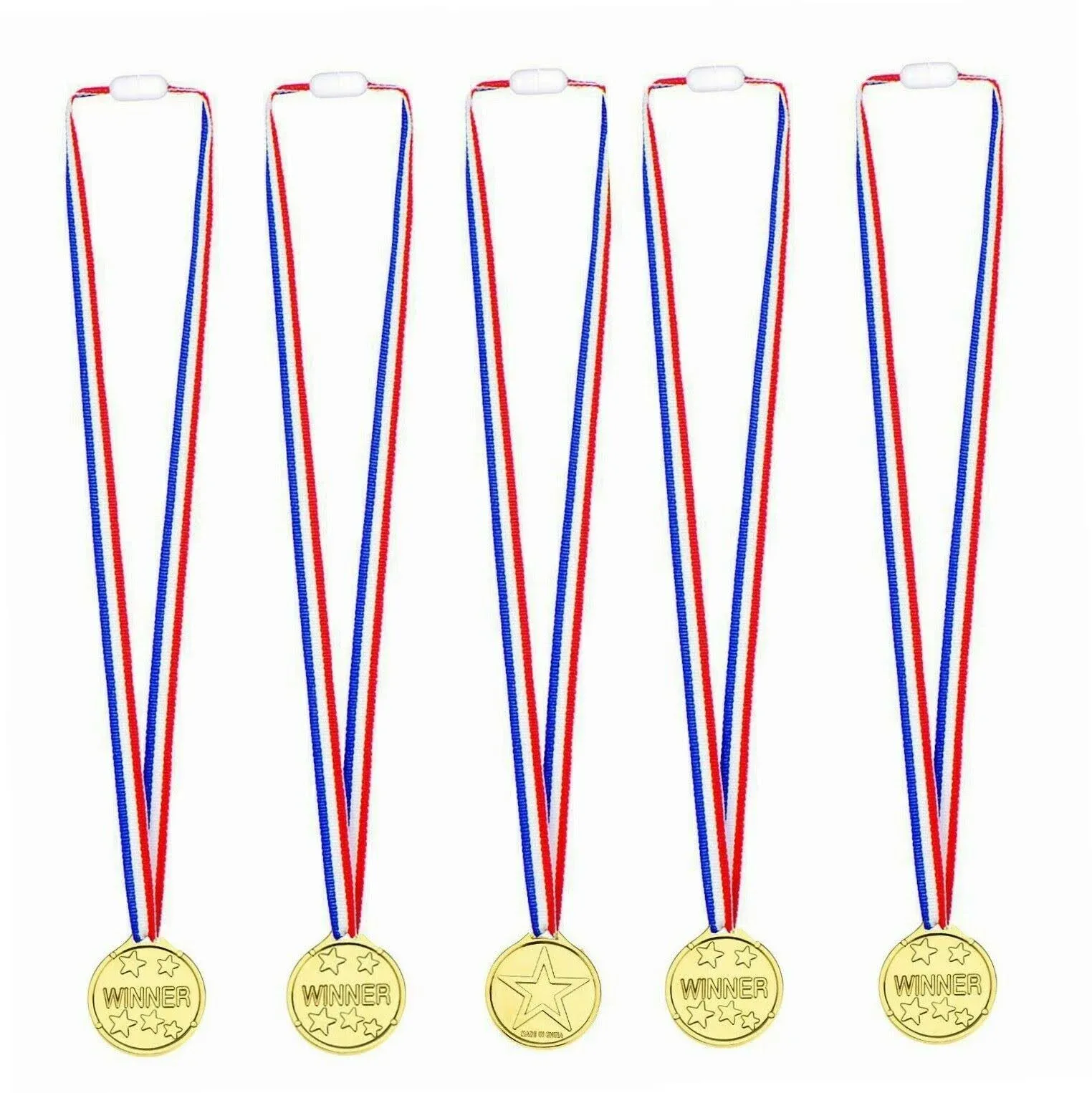 Whaline 20 Pcs Gold Award Medals Winner with Ribbon Necklaces Award Medals for Kids School Meeting Sports Events Talent Show Spelling Bees Party Decor or Celebration Souvenir