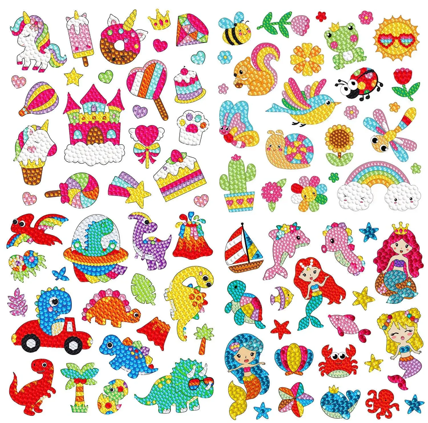 87Pcs 5D Diamond Painting Stickers Kits for Kids Boys and Girls Ages 6-8 10-12,Gen Art Sticker for Kids Easy to DIY Creative Diamond Dotz Mosaic Sticker cryptofocus dots Kits for Kids