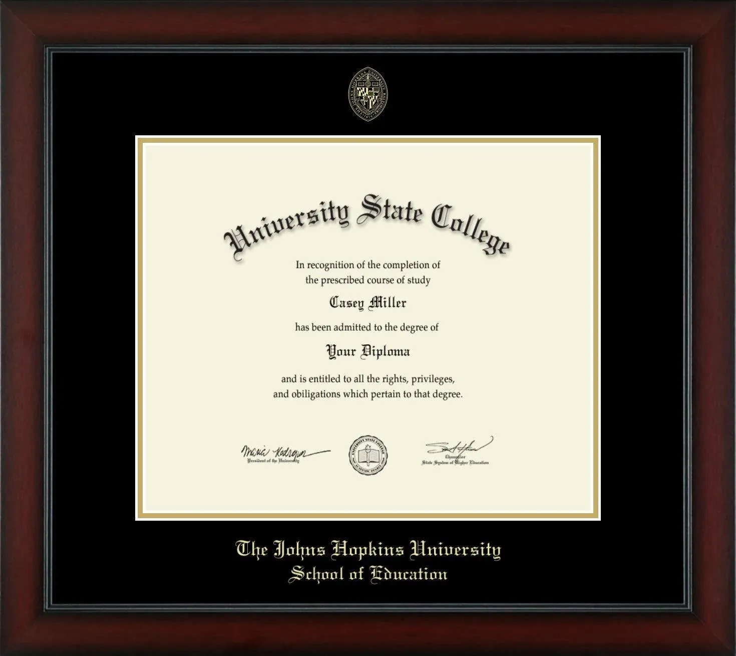 Johns Hopkins University School of Education - Officially Licensed - Gold ...