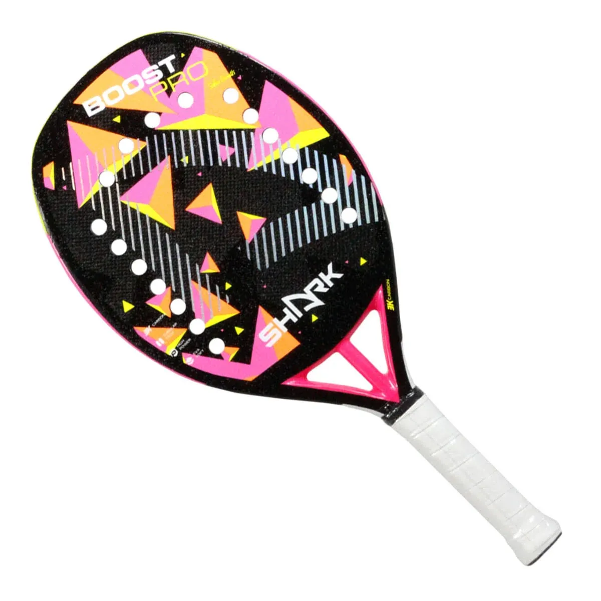 Shark Boost | Professional Beach Tennis Racket | Carbon Fiber 3K | Sofia Cimatti Signature | Powerful, Precise, and Spin-Enhancing