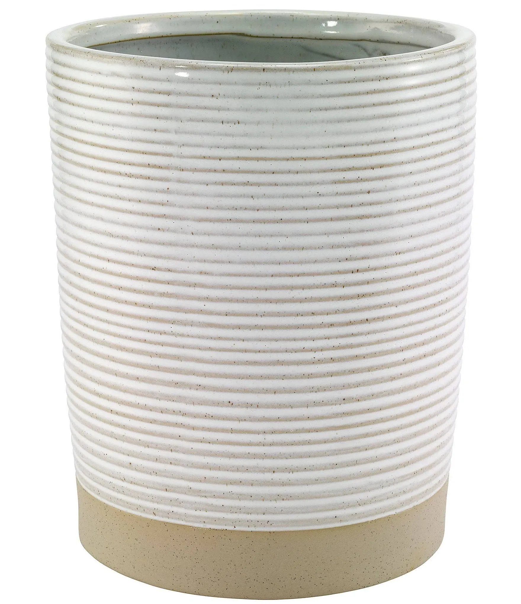 Avanti Linens - Waste Basket, Decorative Trash Can, Ribbed Style Home Decor (Drift Collection)