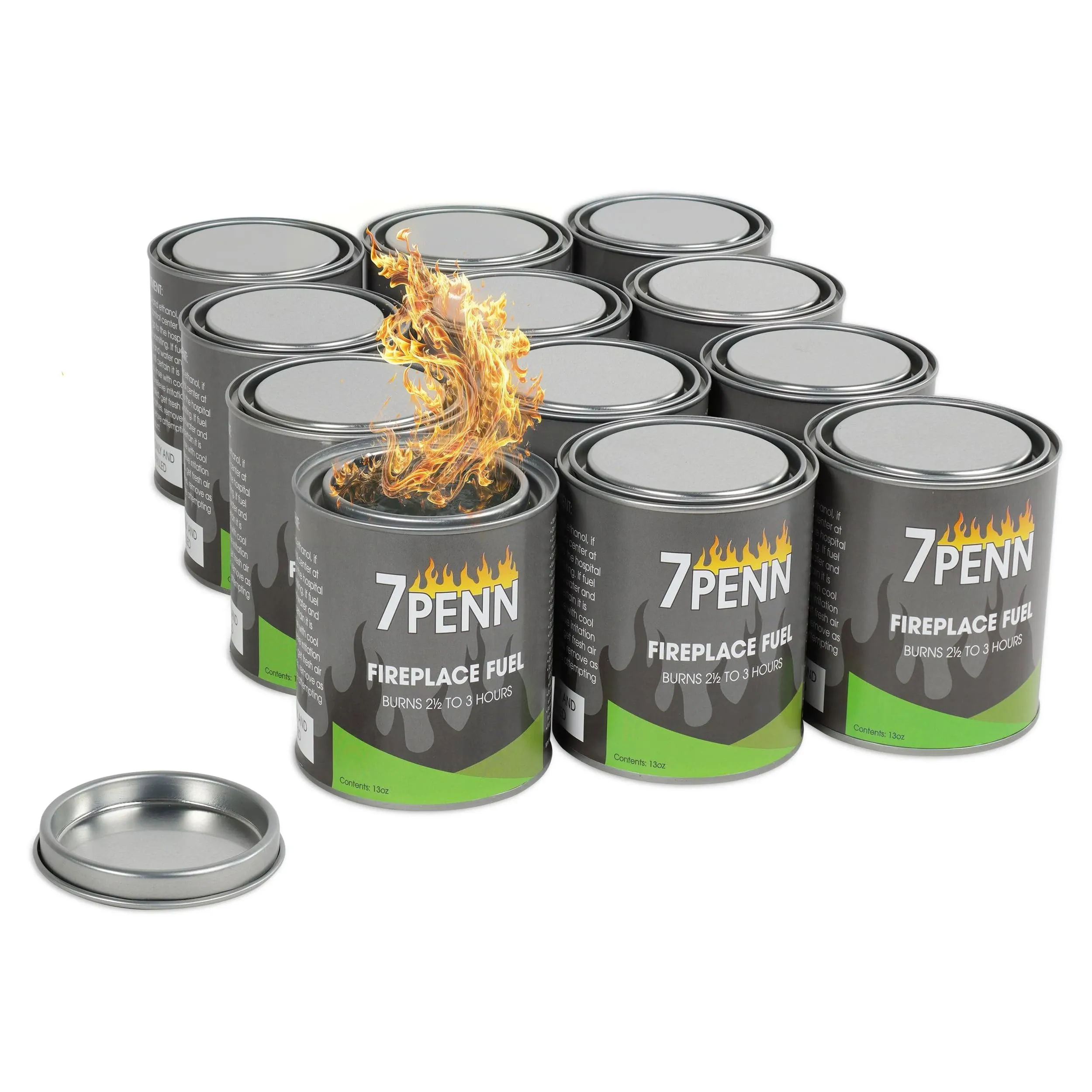 7Penn Gel Fireplace Fuel Cans, 13oz - 12pk Fire Pit Gel Fuel Cans for Fireplace, Size: 12 Pack