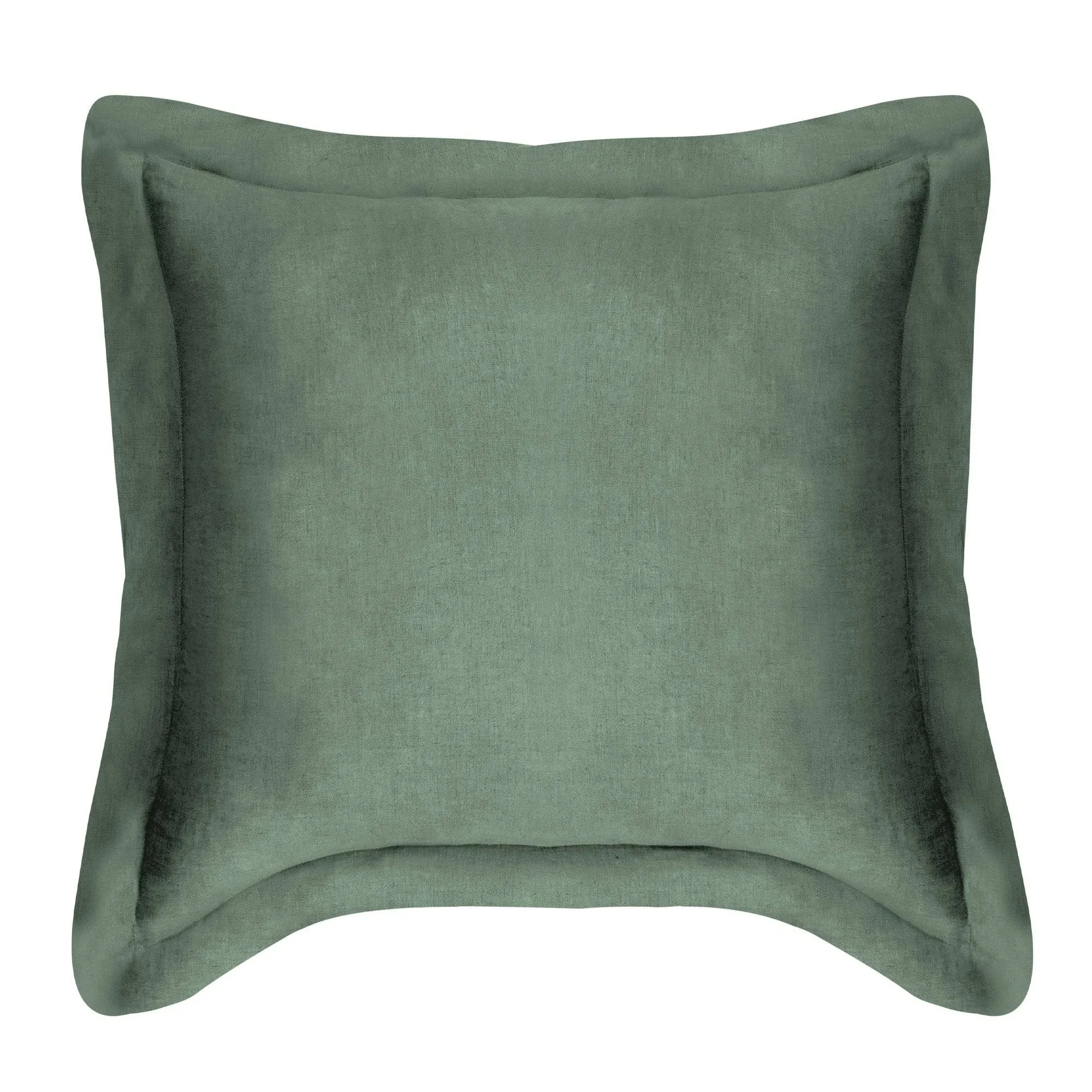 Levtex Home Washed Linen Standard Sham - Linen Euro / Forest Green