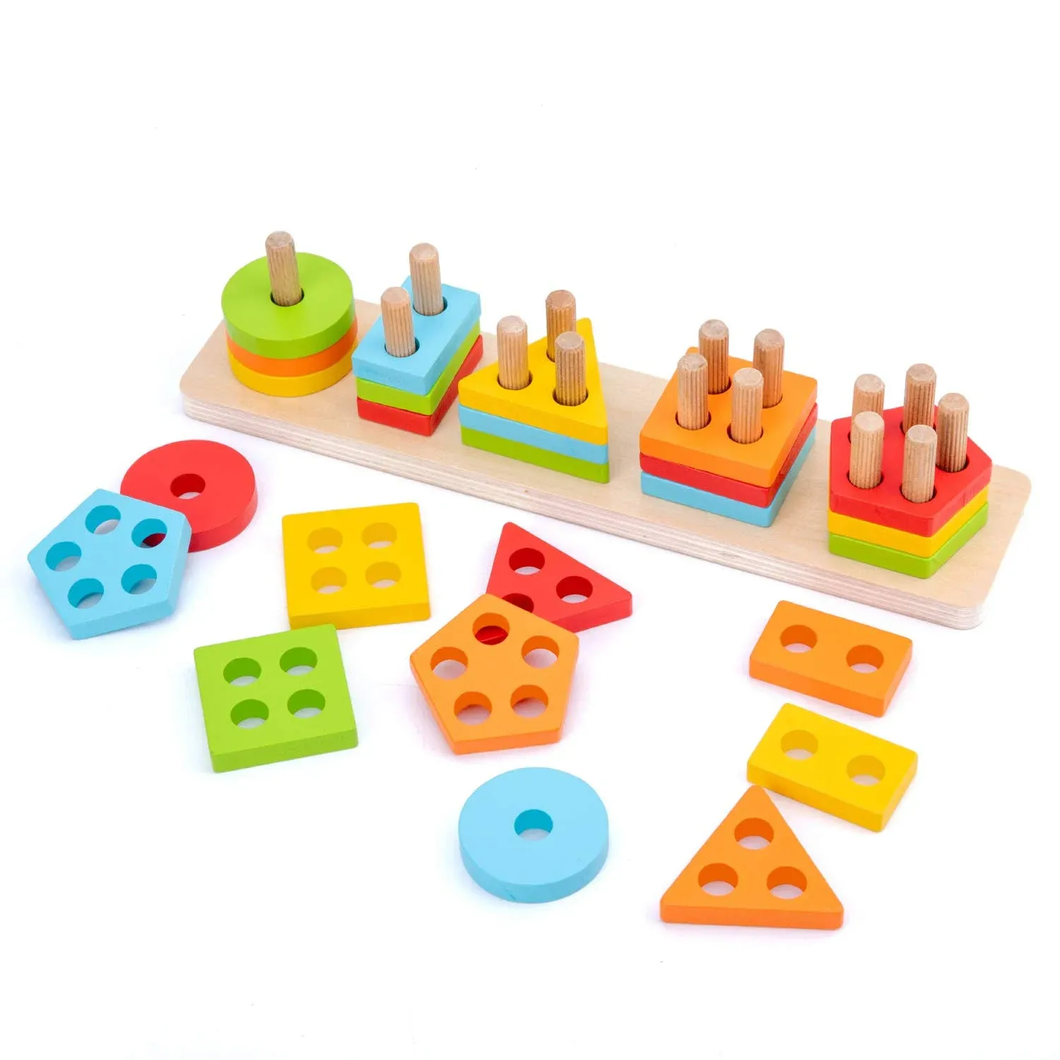 Wooden Shape Sorter - Educational Toddler Learning Toy - 1-3 Years