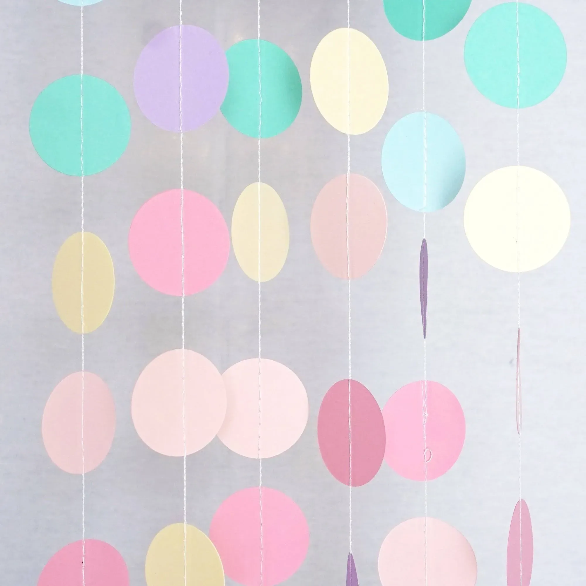 Chloe Elizabeth Circle Dots Paper Party Garland Backdrop 10 Feet Long Unicorn Pastel