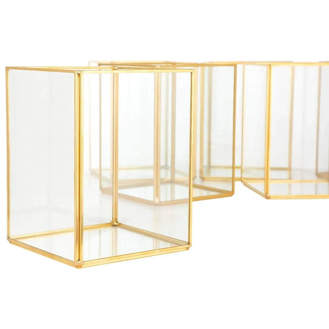 Koyal Wholesale Geometric Hurricane Candle Holder Set of 6 for Wedding Centerpiece