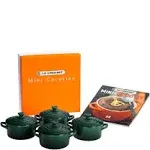 Le Creuset Stoneware Set of 4 Mini Cocottes with Cookbook