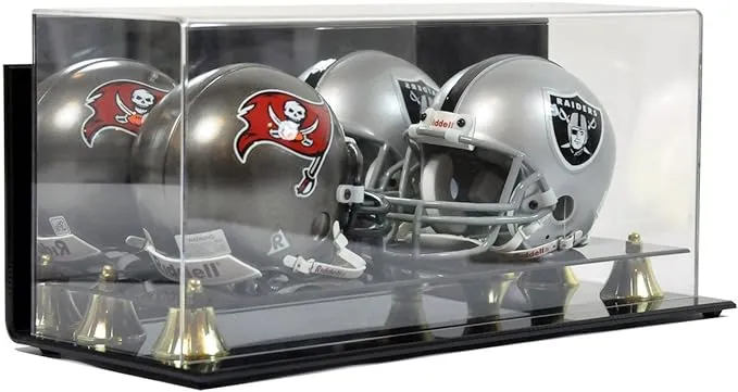 Deluxe Acrylic Double Mini Helmet Display Case - Wall Mountable