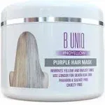 Purple Hair Mask For Blonde, Platinum & Silver Hair - Banish Yellow Hues: Blue Masque to Reduce Brassiness & Condition Dry Damaged Hair