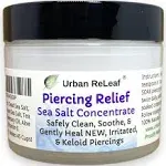 Urban ReLeaf PIERCING RELIEF Sea Salt Concentrate AFTERCARE ! Safely Clean, Soothe & Gently Calm New Irritated & Keloid Bump Piercings. Effective NON-iodized Dead Sea Salt, Tea Tree Rosemary