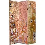 6' Tall Double Sided Works of Klimt Room Divider, Stoclet Frieze