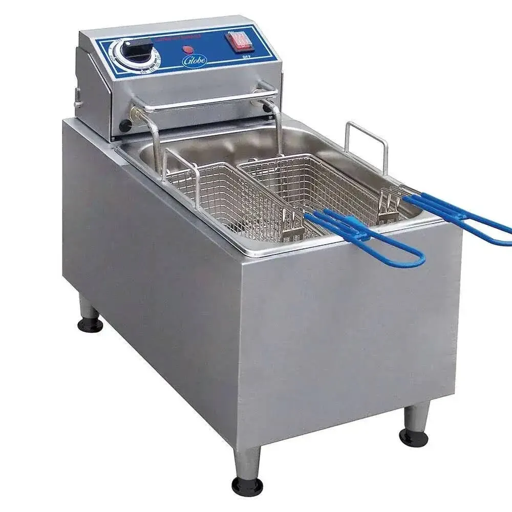 Globe PF16E Countertop Electric Stainless Steel Fryer,Manual Reset