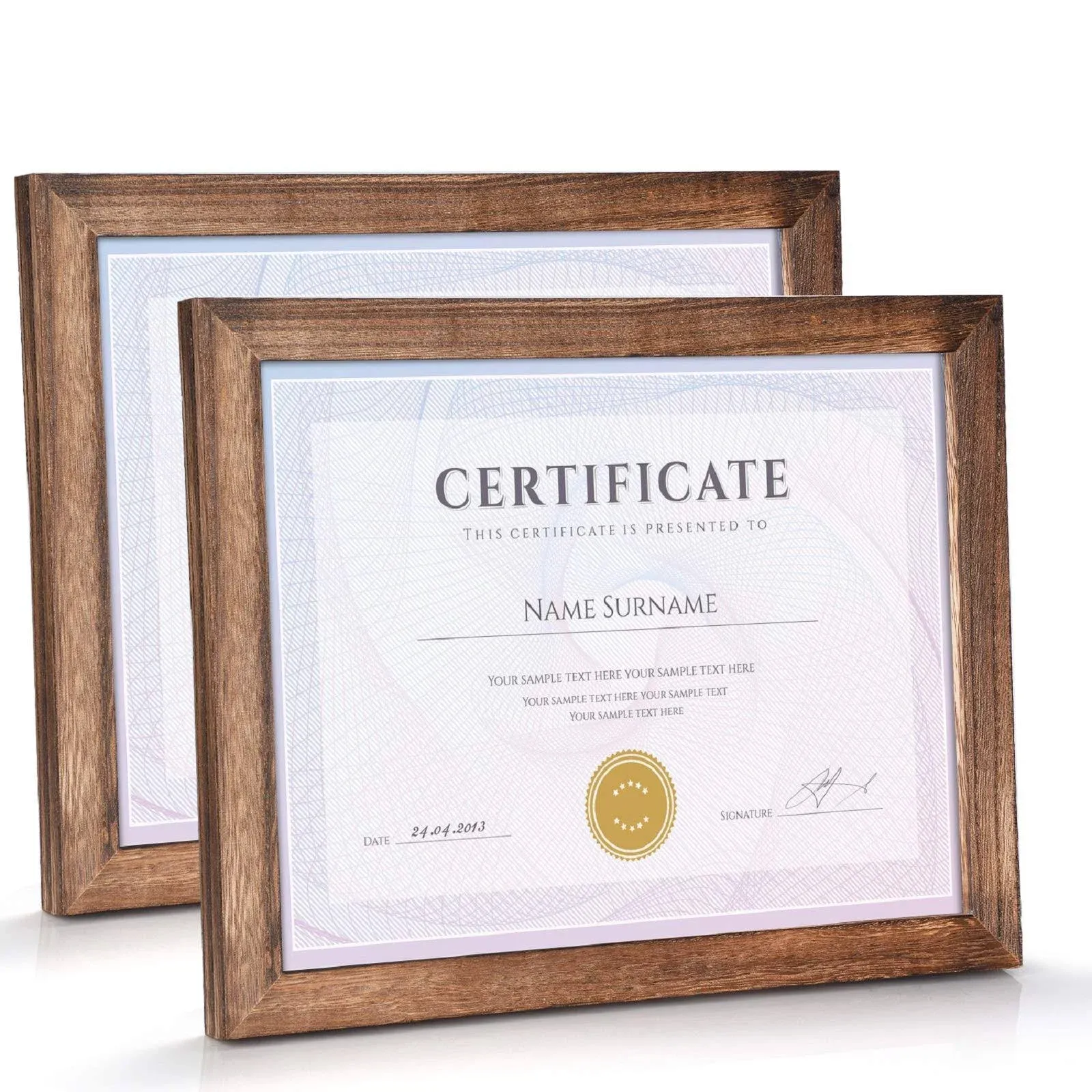 Certificate Frames 8.5 x 11 Picture Frames Diploma Frame with Stand Rustic Wo...