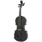 Mendini 4/4 MV-Black Solid Wood Violin Black