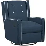 Baby Relax Mikayla Swivel Glider Recliner Chair Nursery Room in Dark Blue