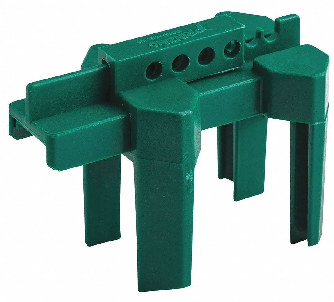 Brady Prinzing Ball Valve Lockout, Small, for 1/2"-2-1/2" Outside Pipe Diameter, Green