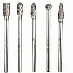 Carbide Burrs Set 5pcs Extra Long Shank Carbide Rotery Burr File Double Cut 1/4 Inch Shank Long Burr Bits For Die Grinder Bits