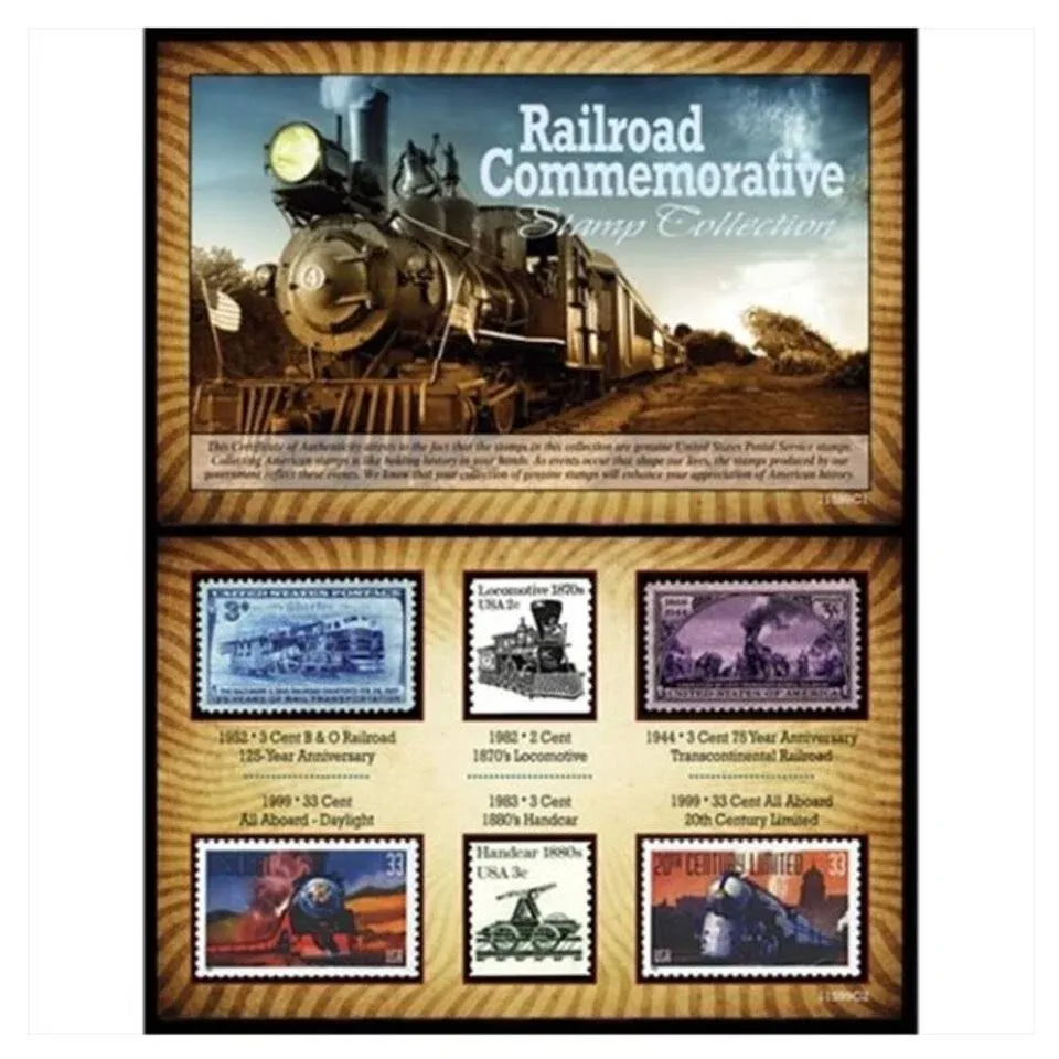 American Coin Treasures 11599 Railroad Commemorative Stamp Collection