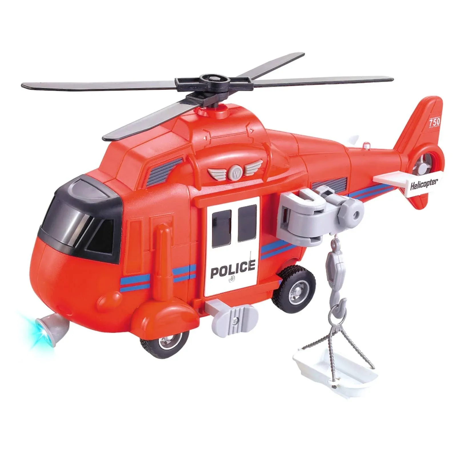 Vokodo Fire Rescue Helicopter 11 with Lights Sounds Push and Go Inclu