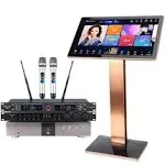 Pihaosen 2023 New Chinese Karaoke Machine Inandon-Kv-V5 Max Karaoke Player, with Reverb Wireless Microphone, 22-Inch Capacitive Touch Scr