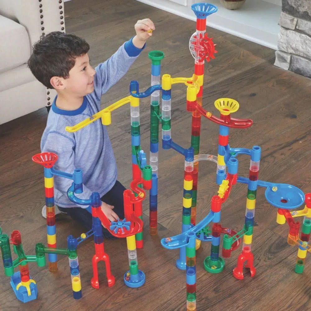 MindWare Mega Marble Run Building Set - 215 Durable Pieces and 40 Marbles - Build, Engineernig and Sceince Toy - Ages 4 and Up