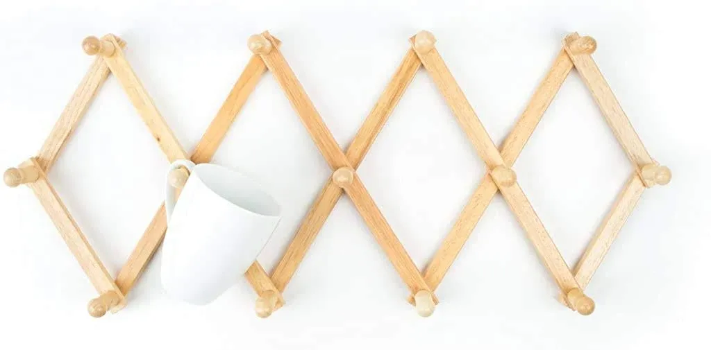 Fox Run Expanding Beechwood Coffee Mug Wall Rack