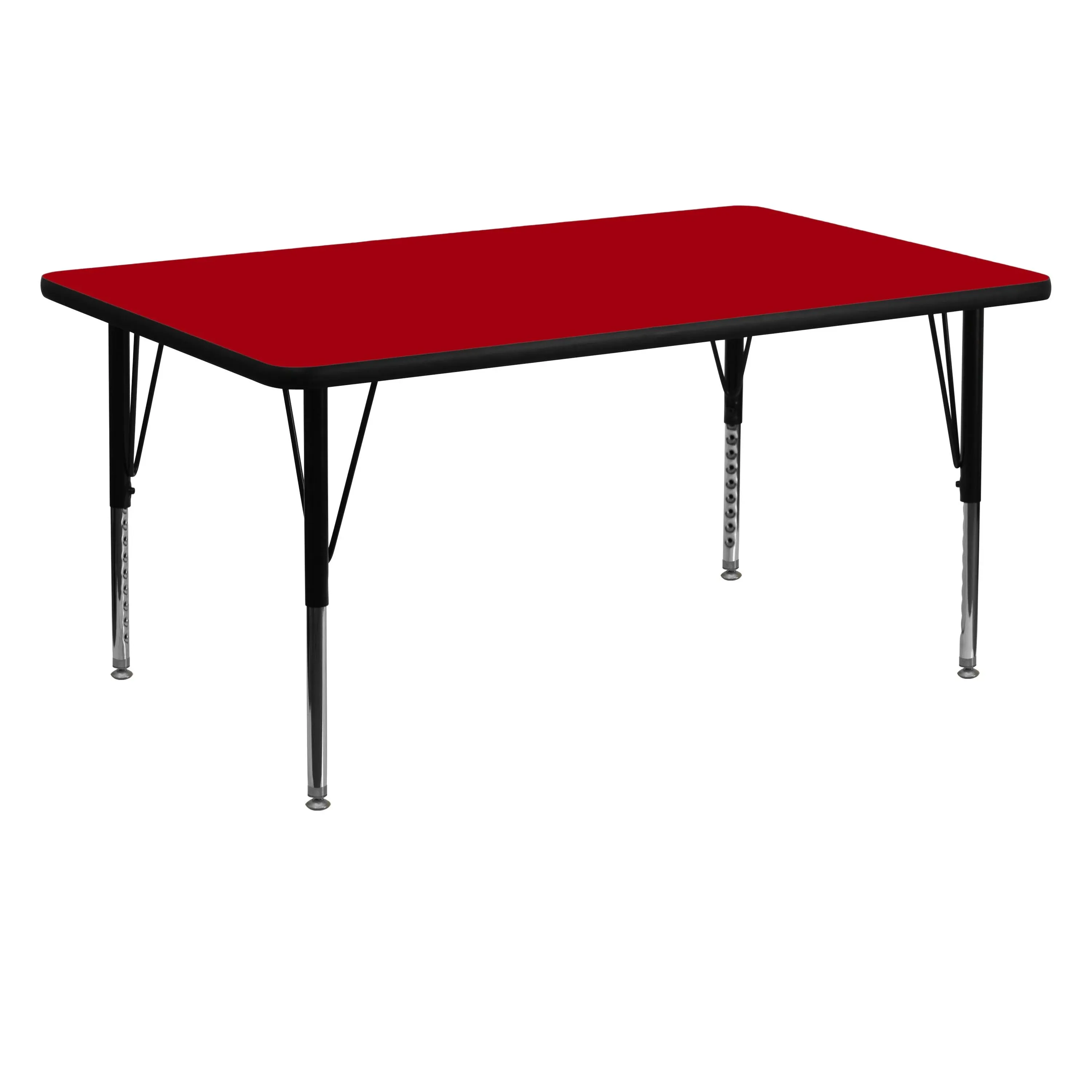 Flash Furniture 30''W x 60''L Rectangular Red Thermal Laminate Activity Table ...