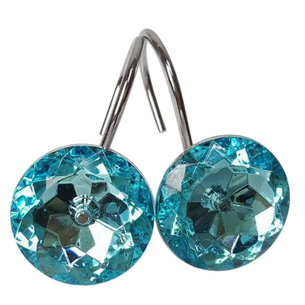 Set of 12 Rhinestone Decoration Stainless Steel Ring Shower Lake Green 