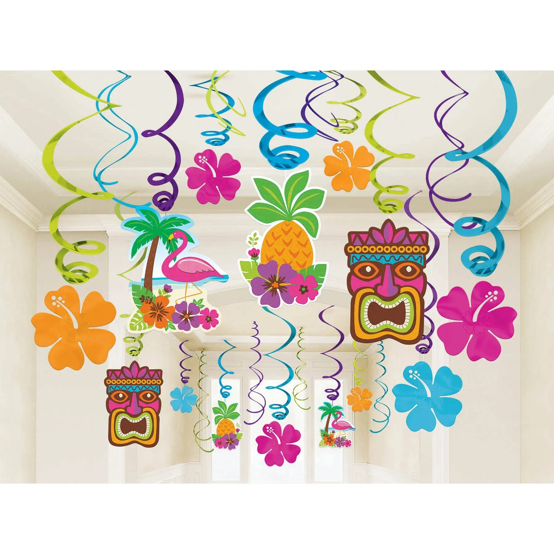 Amscan Summer Luau Foil Swirl Decorations (Each)