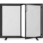 Best Choice Products 38.5x31in 2-Door Fireplace Screen, Handcrafted Wrought Iron Spark Guard w/ Magnetic Doors - Black