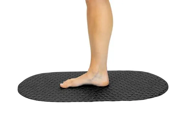 Vive Oval Tub Mat - Non Slip for Bath & Shower Safety | Black