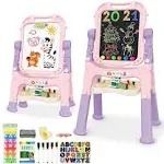 Art Easel for Kids,Adjustabl<wbr/>e Standing Rotatable Double Sided Easel with Paintin