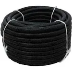 HydroMaxx 1/2 inch x 100 ft Flexible Corrugated Black HDPE Non Split Tubing Wire Loom | BHDPENS012100