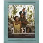 Rustic Turquoise Blue 11x14 Picture Frame - Distressed Wood with Shatter-Resi..<wbr/>.