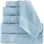 Regal Ruby, 6 Piece Towel Set, 2 Bath Towels 2 Hand Towels 2 Washcloths, Soft and Absorbent, 100% Turkish Cotton Towels for Bathroom and Kitchen