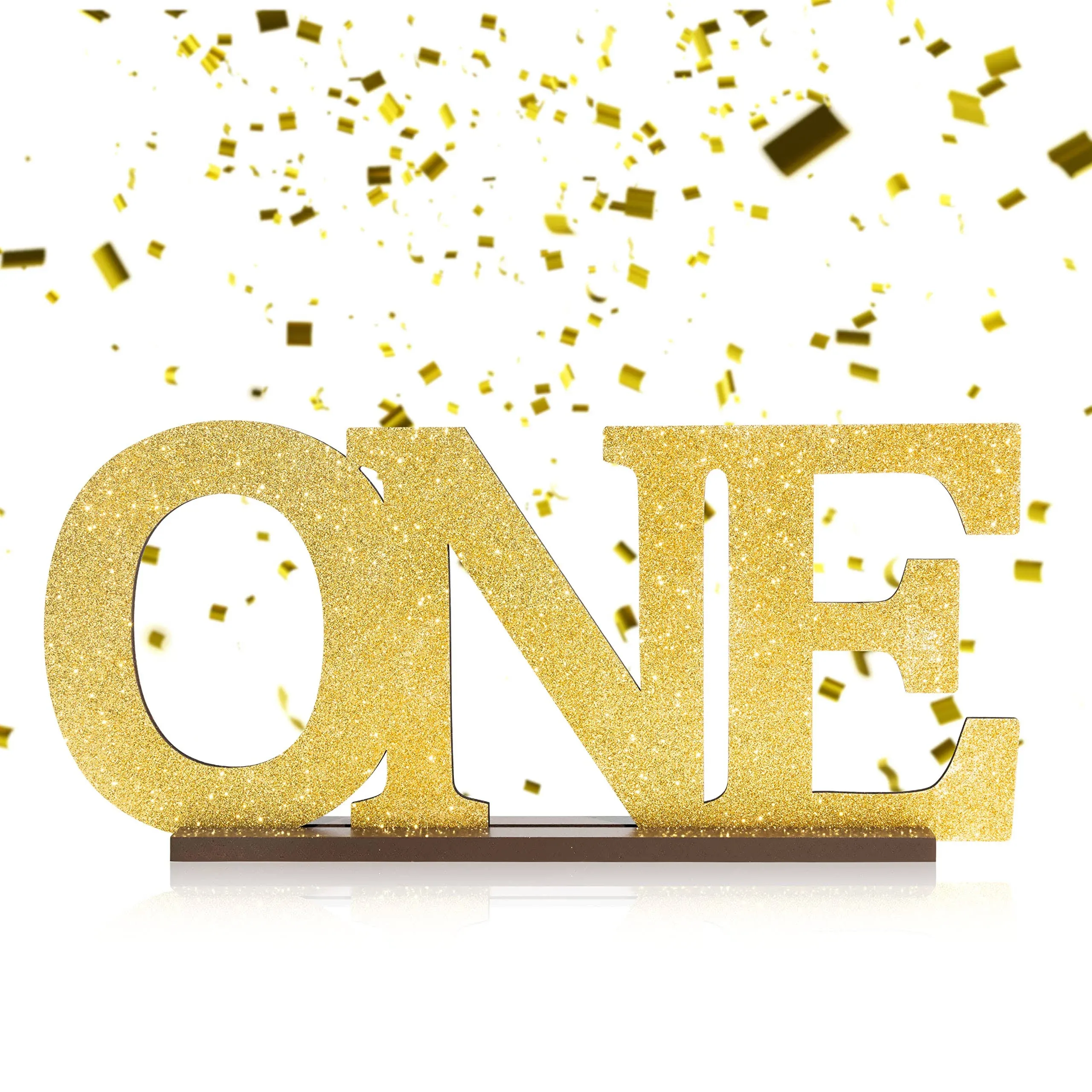 CY2SIDE Gold Glitter One Letter Sign Wooden Table Centerpieces, Table Decorations ...