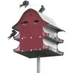 16 Room Purple Martin Barn Birdhouse for Outdoors Garden and Backyard Decor