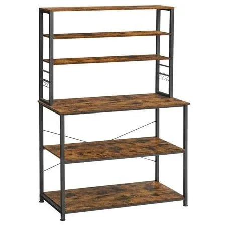 VASAGLE Coffee Bar, Baker’s Rack for Kitchen with Storage, 6-Tier Kitchen Shelves ...