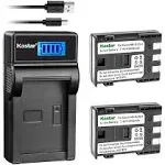 Kastar Battery (x2) & LCD Slim USB Charger for Canon Nb-2l Nb-2lh NB-2L12 NB-2L14 Nb-2l24 BP-2L5 BP-2LH and Canon Eos Digital Rebel XT Xti Cameras