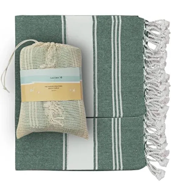 Lane Linen 100 Cotton Beach Towel with Bag 2 Piece Towels Oversized 39x71 Pool Absorbent Extra Large Quick Dry Sand Travel