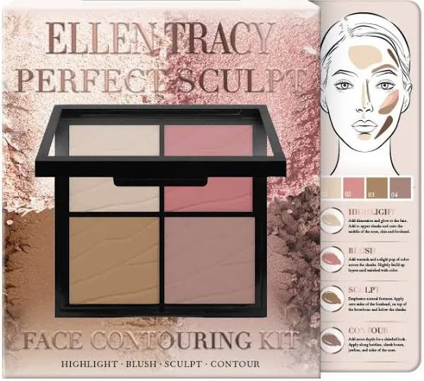 Ellen Tracy Great Sculpt Face Contouring Kit: Highlight, Blush, Sculpt, and ...