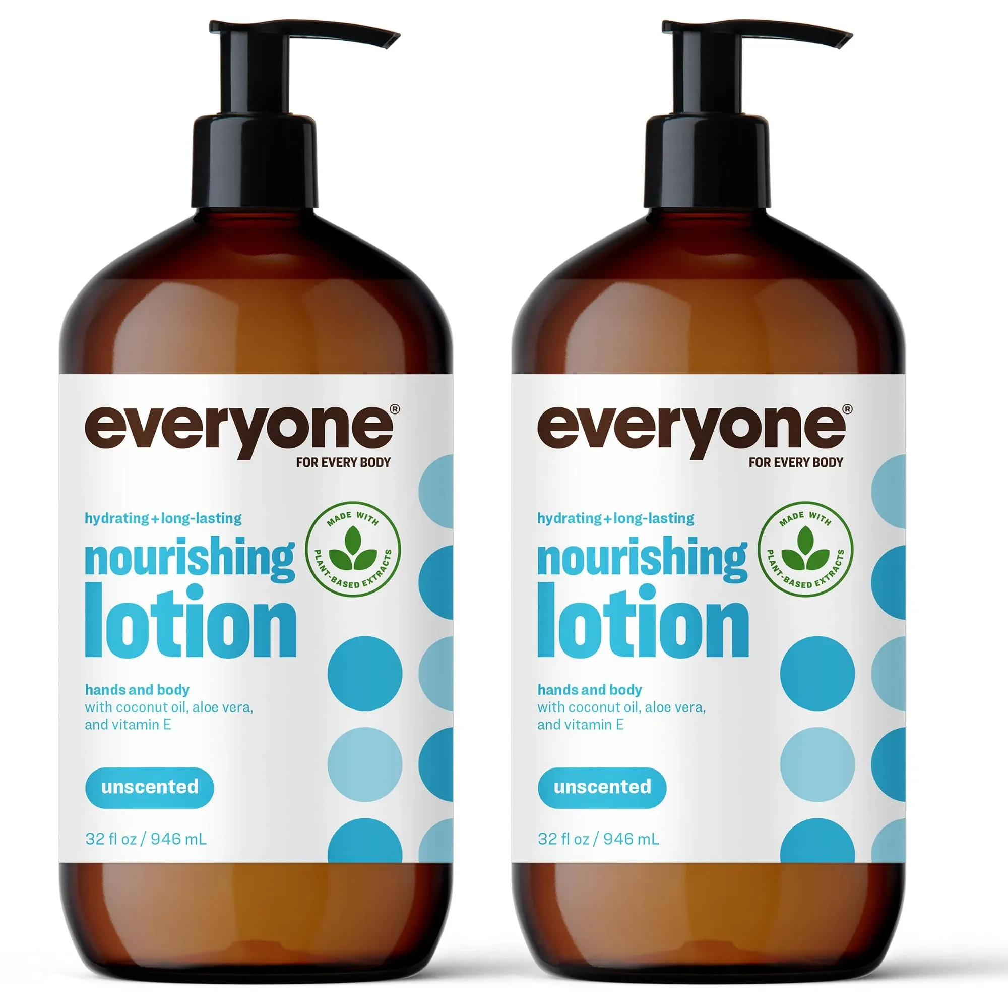 Everyone Nourishing Hand and Body Lotion, 32 Ounce Pack of 2, Coconut and Lemon,