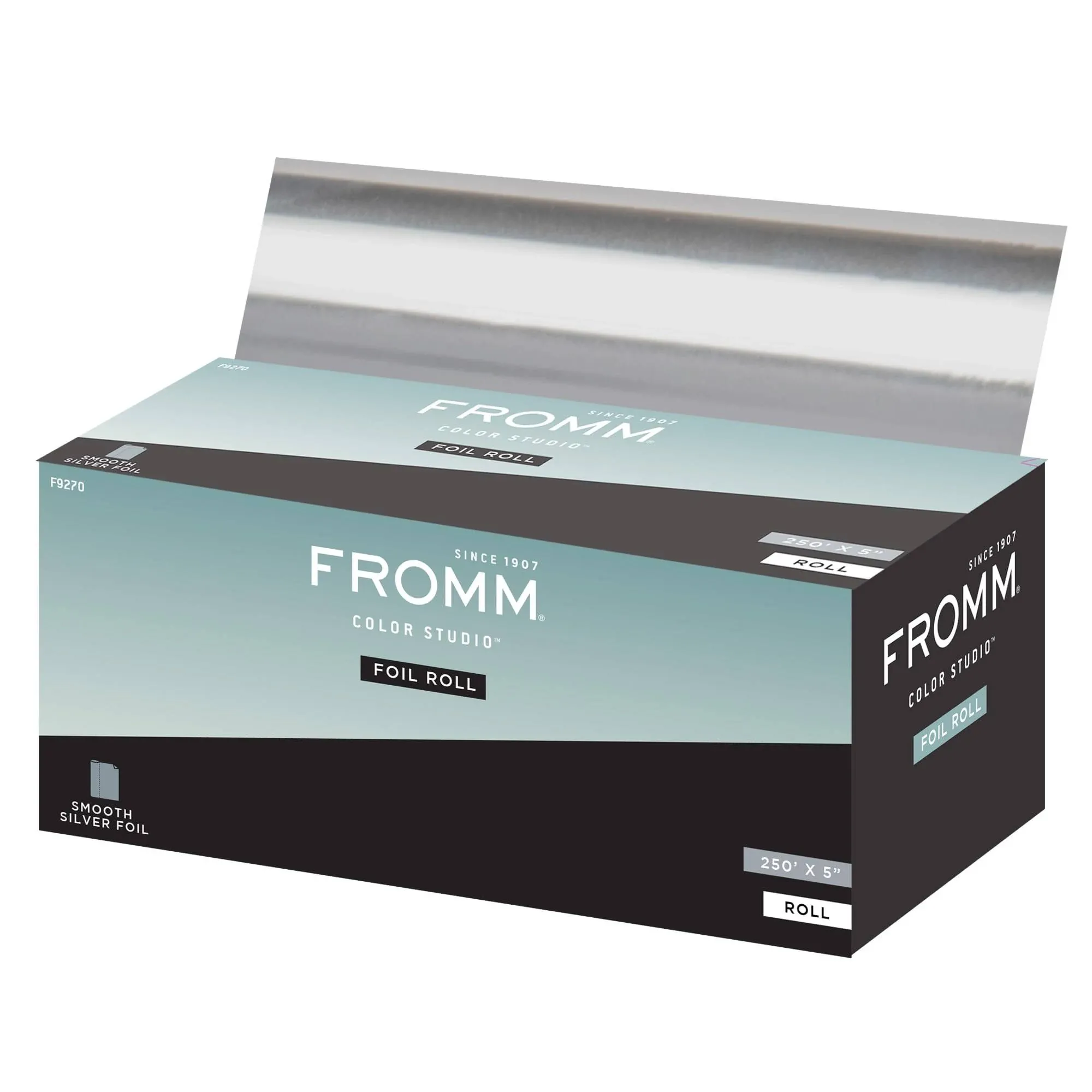 Fromm Color Studio Foil Roll, 5" x 250 Feet in Silver, Smooth Aluminum Foil, for Highlighting and Coloring Hair, Cut to Any Length