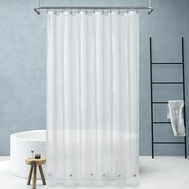 Barossa Design Shower Curtain or Liner with 3 Magnets for Shower Stall Size 42 inch Wide, PEVA, Waterproof, PVC Free, Metal Grommets, Clear, 42x72