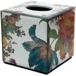 MACKENZIE-CHILDS Tissue-Box Cover, Tissue Holder for Home Decor, Flower Market Reflections, Square