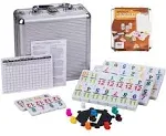 Smilejoy Double 12 Colorful Number Dot Dominoes, Mexican Train Domino Game Double Twelve Domino Set with Aluminum Case, 91 Tiles,(2-9 Players)