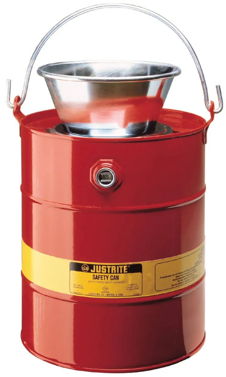 Justrite 10905 5 Gallon Red Drain Can